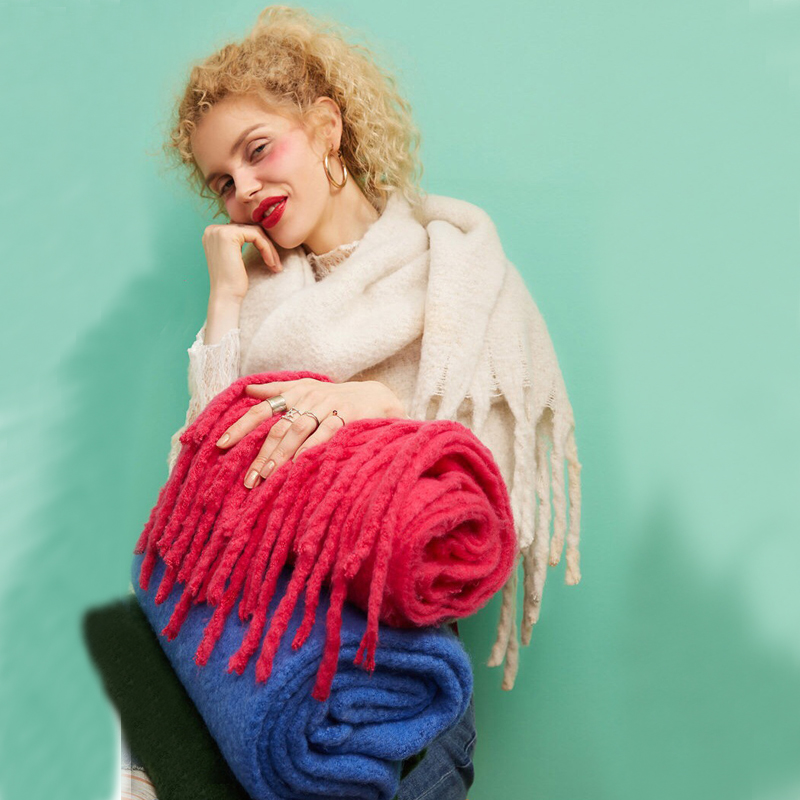 Cashmere Pashmina Wrap - Designer ผู้หญิงมีแบรนด์ฤดูหนาวผ้าพันคอสุภาพสตรี Soild สี Cashmere Shawls