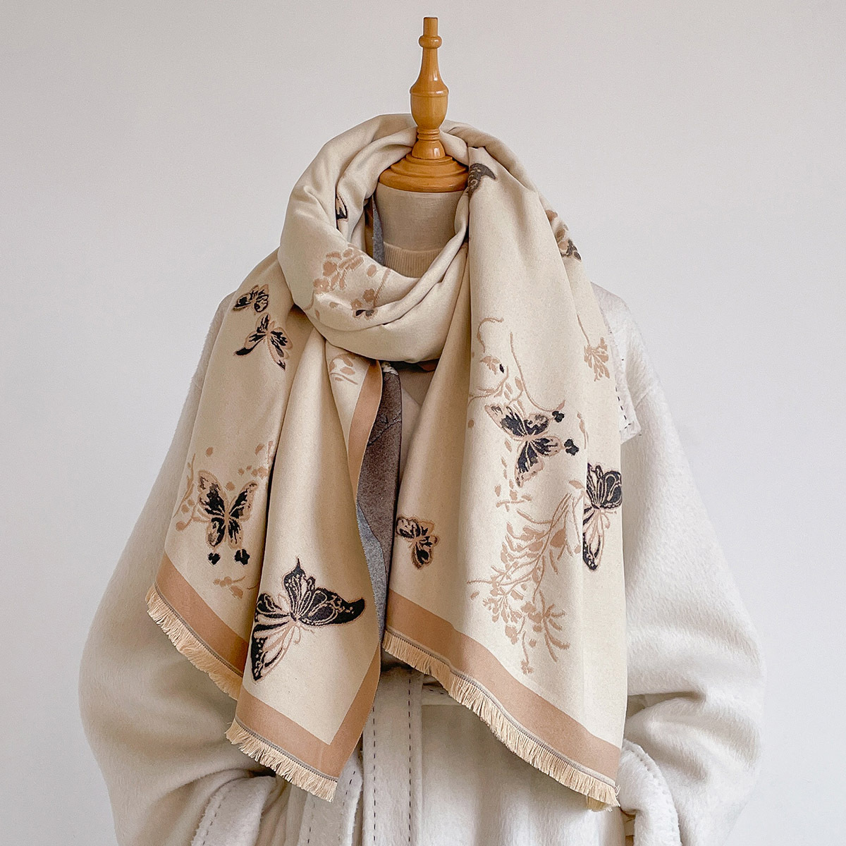 ผ้าพันคอแคชเมียร์เทียมสำหรับผู - Cashmere Pashmina Wrap บทวิจารณ์และราคา
