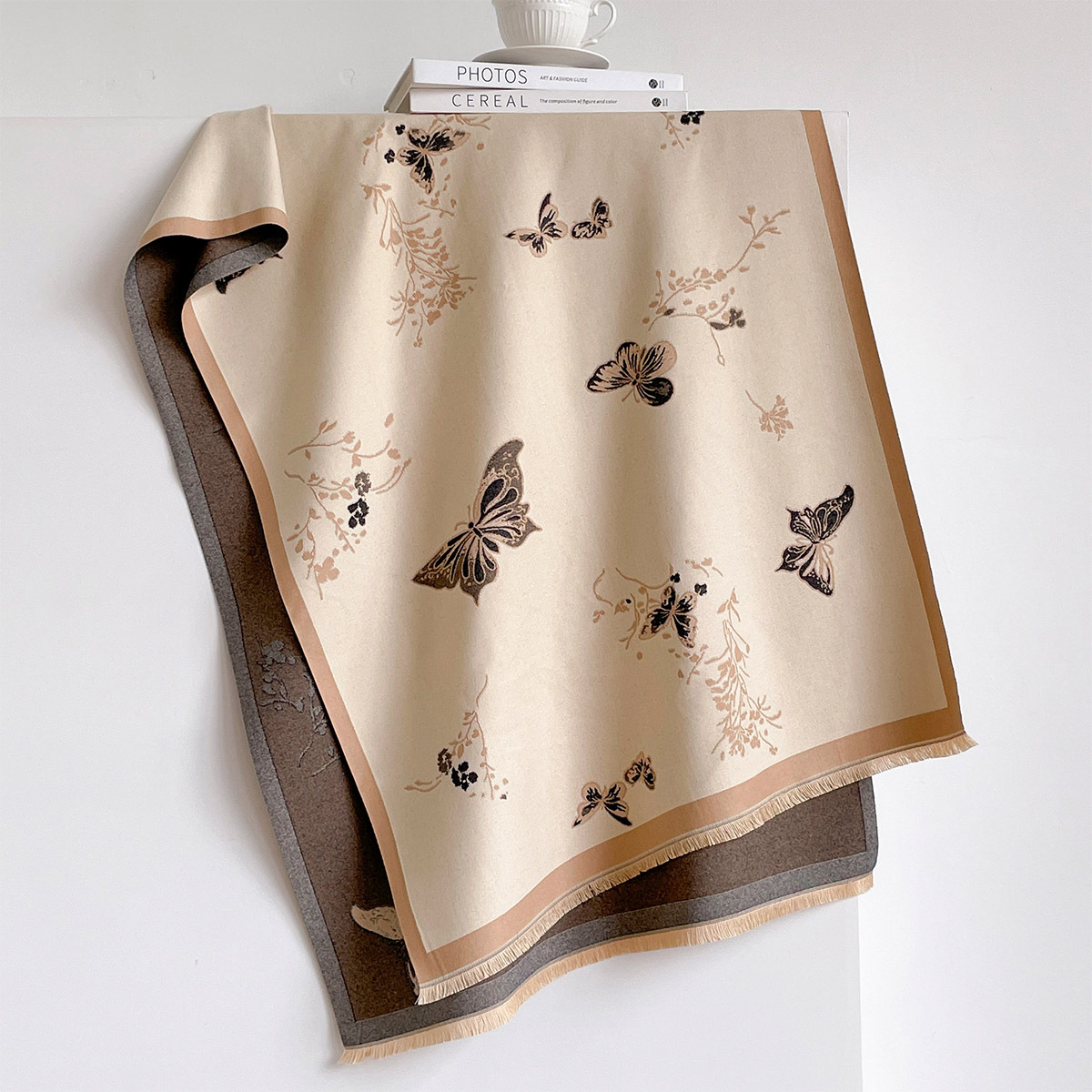 ผ้าพันคอแคชเมียร์เทียมสำหรับผู - Cashmere Pashmina Wrap บทวิจารณ์และราคา
