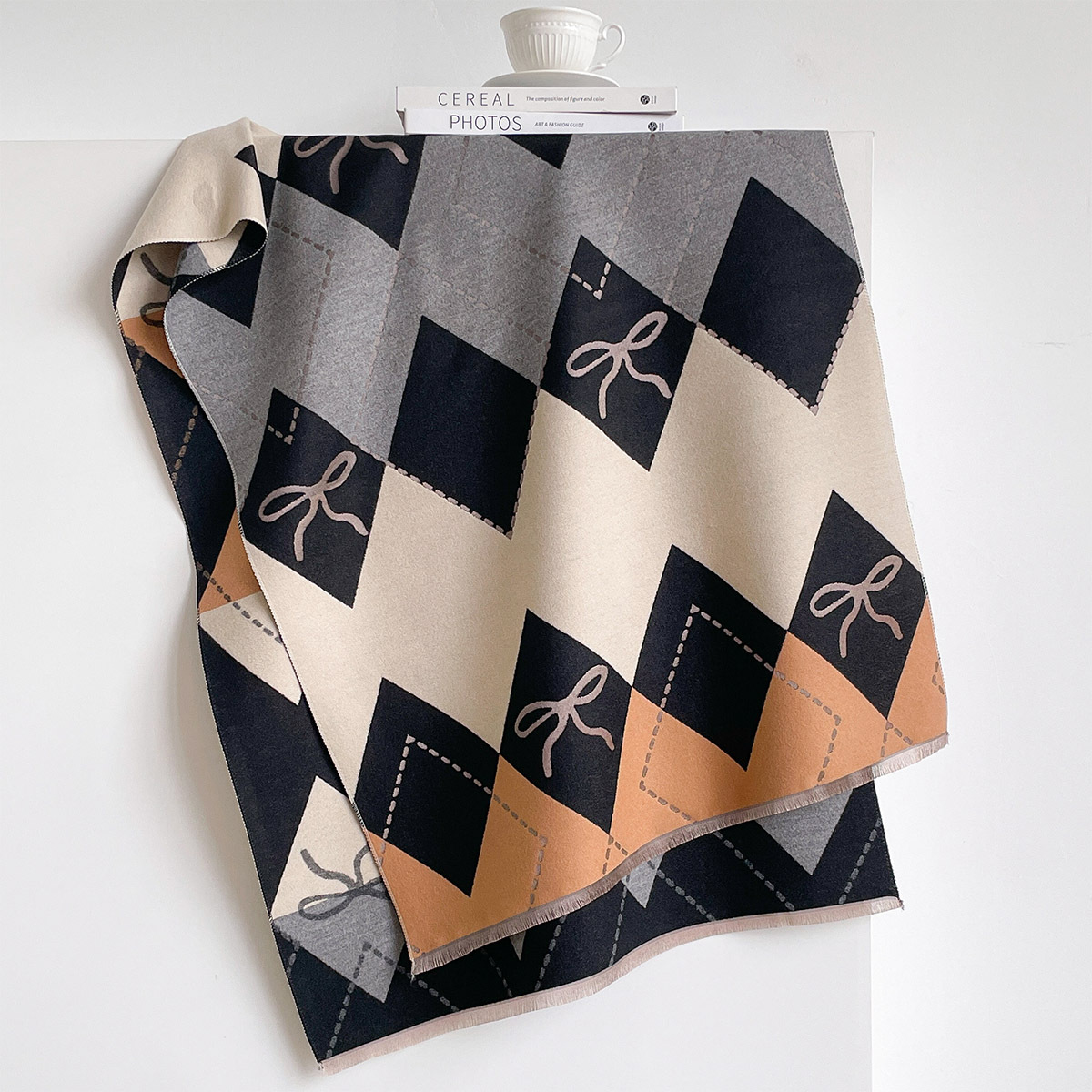 ผ้าพันคอแคชเมียร์เทียมสำหรับผู - Cashmere Pashmina Wrap บทวิจารณ์และราคา