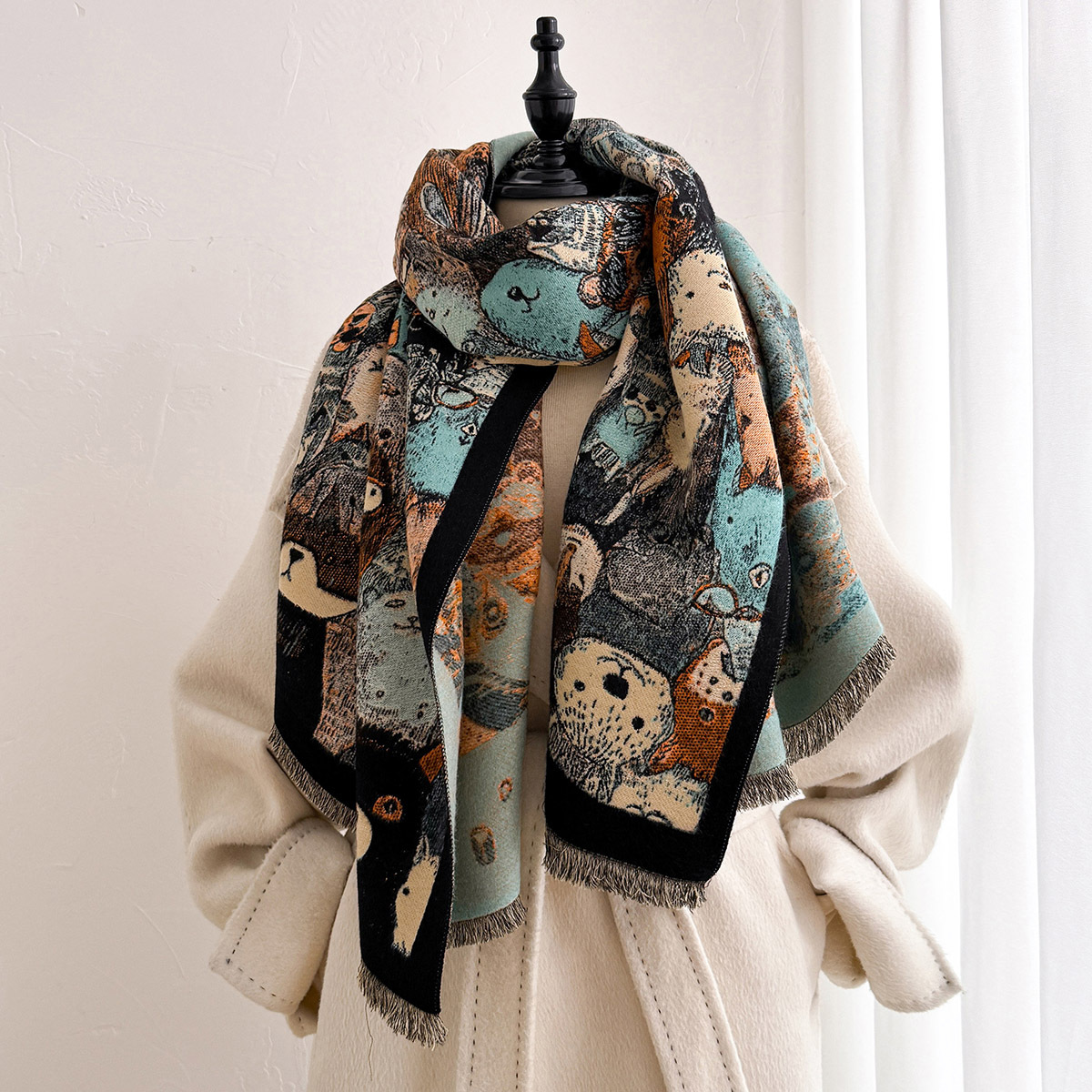 ผ้าพันคอแคชเมียร์เทียมสำหรับผู - Cashmere Pashmina Wrap บทวิจารณ์และราคา