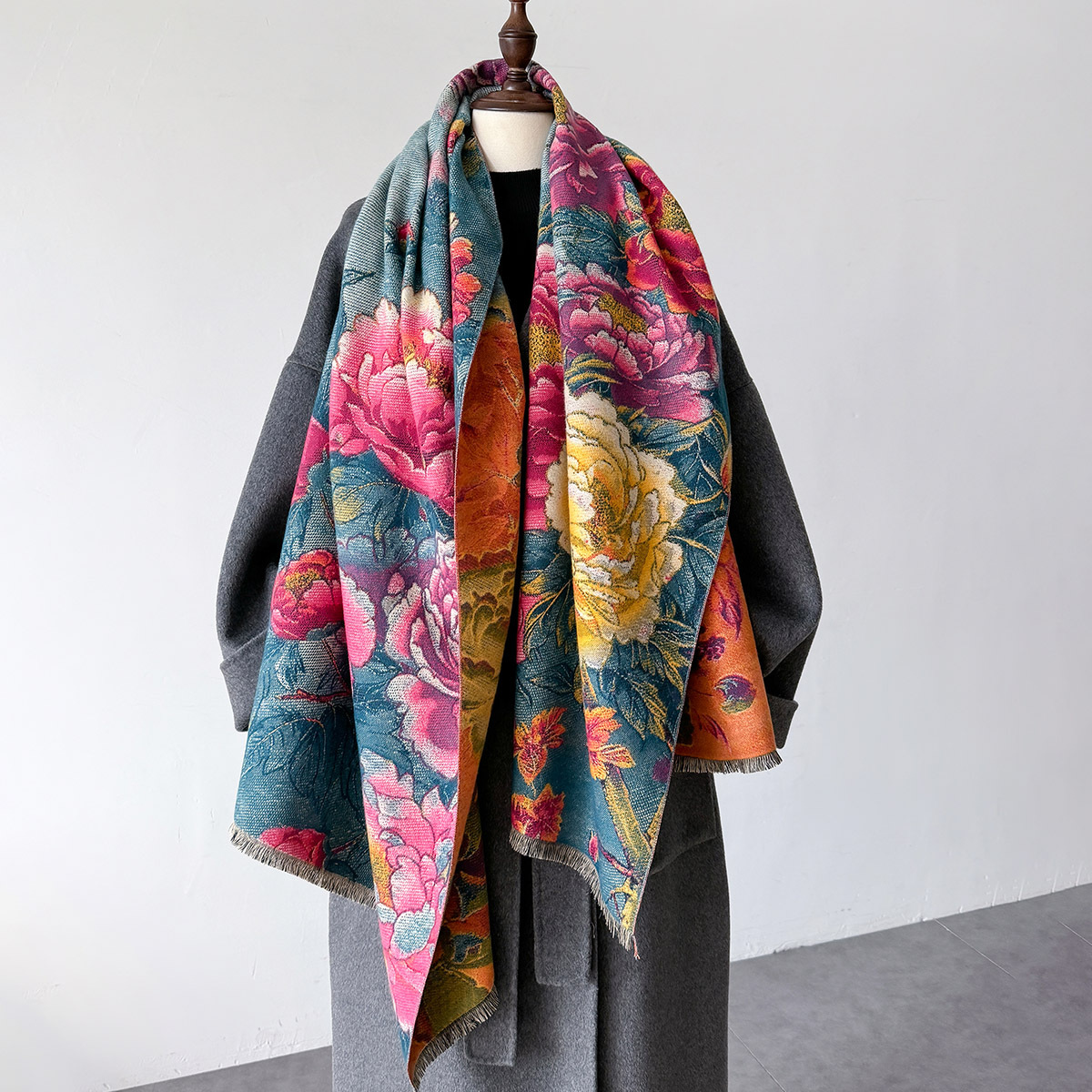 ผ้าพันคอผ้าพันคอผ้าพันคอผู้หญิ - Cashmere Pashmina Wrap บทวิจารณ์และราคา