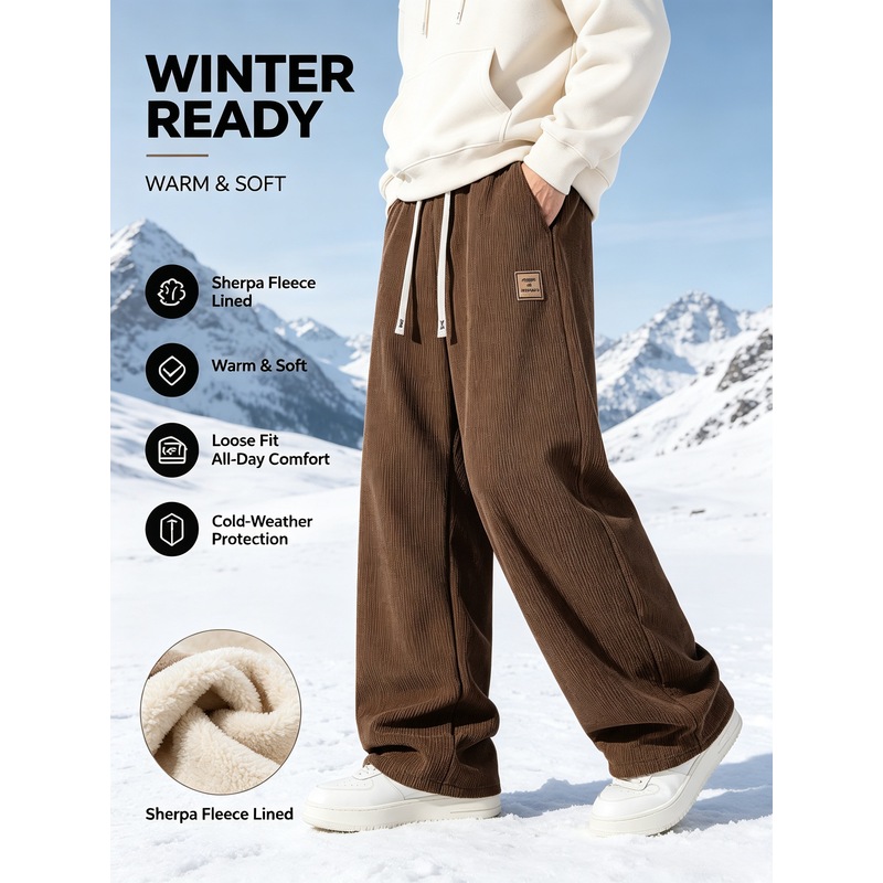 กางเกงกีฬาฤดูหนาวสำหรับผู้ชาย  - Corduroy Pant Warm บทวิจารณ์และราคา