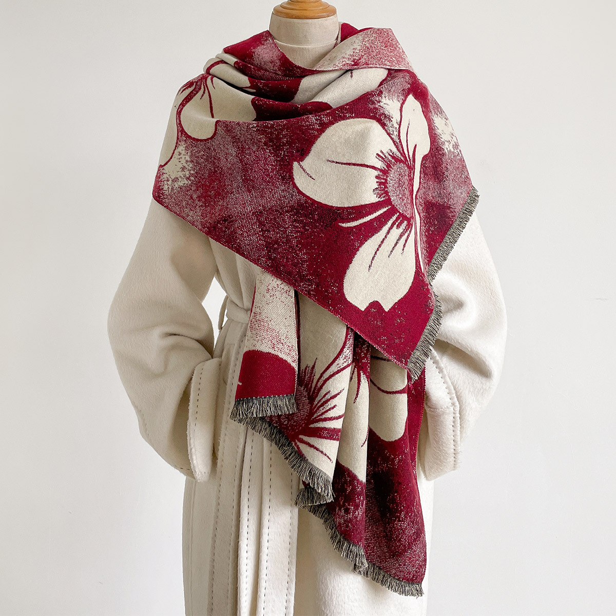 ผ้าพันคอแคชเมียร์เทียมสำหรับผู - Cashmere Pashmina Wrap บทวิจารณ์และราคา
