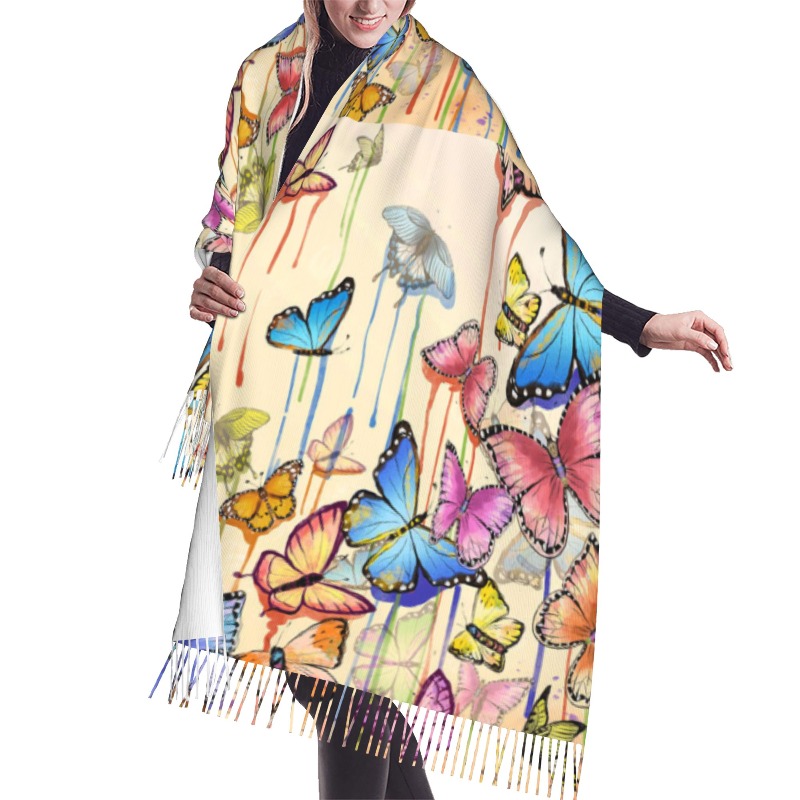 ผ้าพันคอแคชเมียร์ลายผีเสื้อสไต - Cashmere Pashmina Wrap บทวิจารณ์และราคา