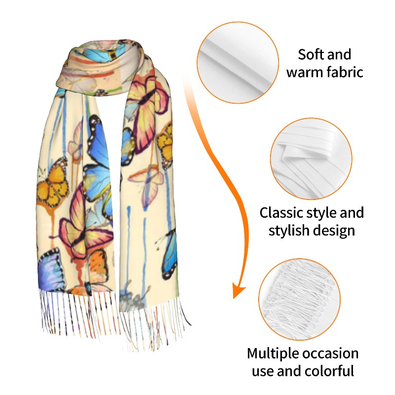 ผ้าพันคอแคชเมียร์ลายผีเสื้อสไต - Cashmere Pashmina Wrap บทวิจารณ์และราคา