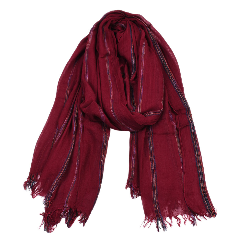 ผ้าฝ้ายลินินแฟชั่นลายผ้าพันคอผ - Wool Scarf Men บทวิจารณ์และราคา