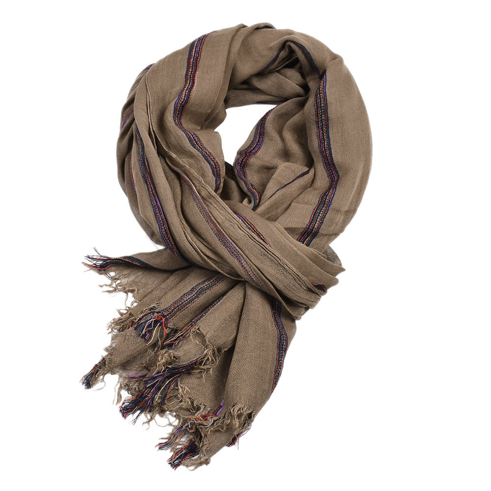 ผ้าฝ้ายลินินแฟชั่นลายผ้าพันคอผ - Wool Scarf Men บทวิจารณ์และราคา