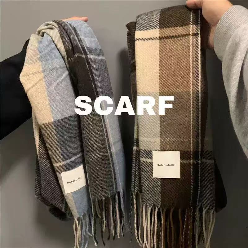 ผ้าพันคอแฟชั่นลายสก็อตสไตล์อัง - Wool Scarf Men บทวิจารณ์และราคา